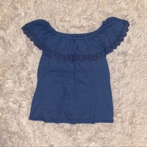 Blue Ruffled Shirt